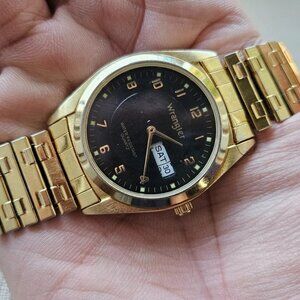 Wrangler Hero Men Wristwatch Gold Tone Date/Day Calendar Analog Quartz Watch